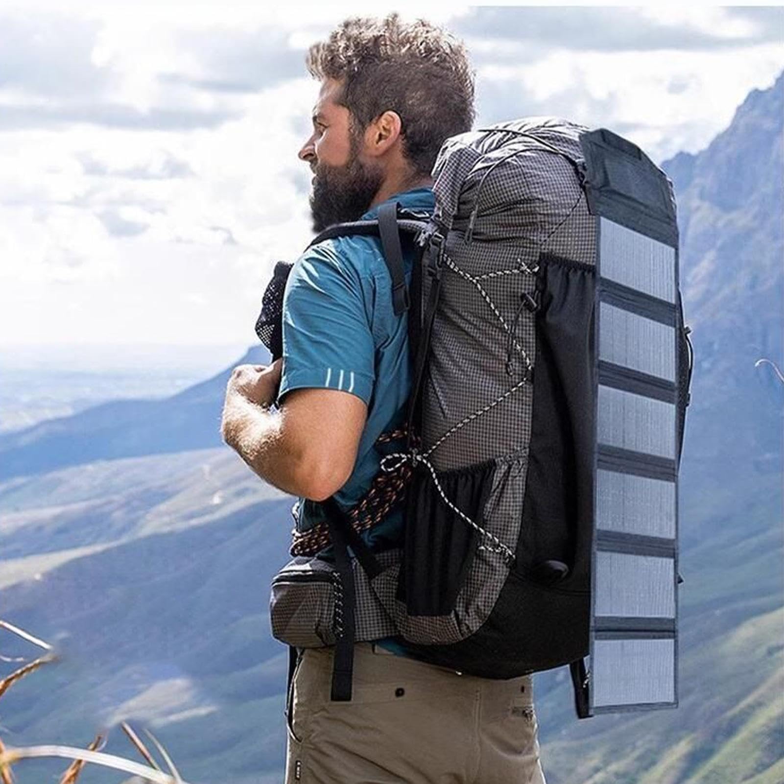 Panel Solar USB Batería Externa Doble USB Carga Rápida | Panel solar teléfono 120W con salida tipo C para electrónica batería teléfono al aire libre camping senderismo pesca
