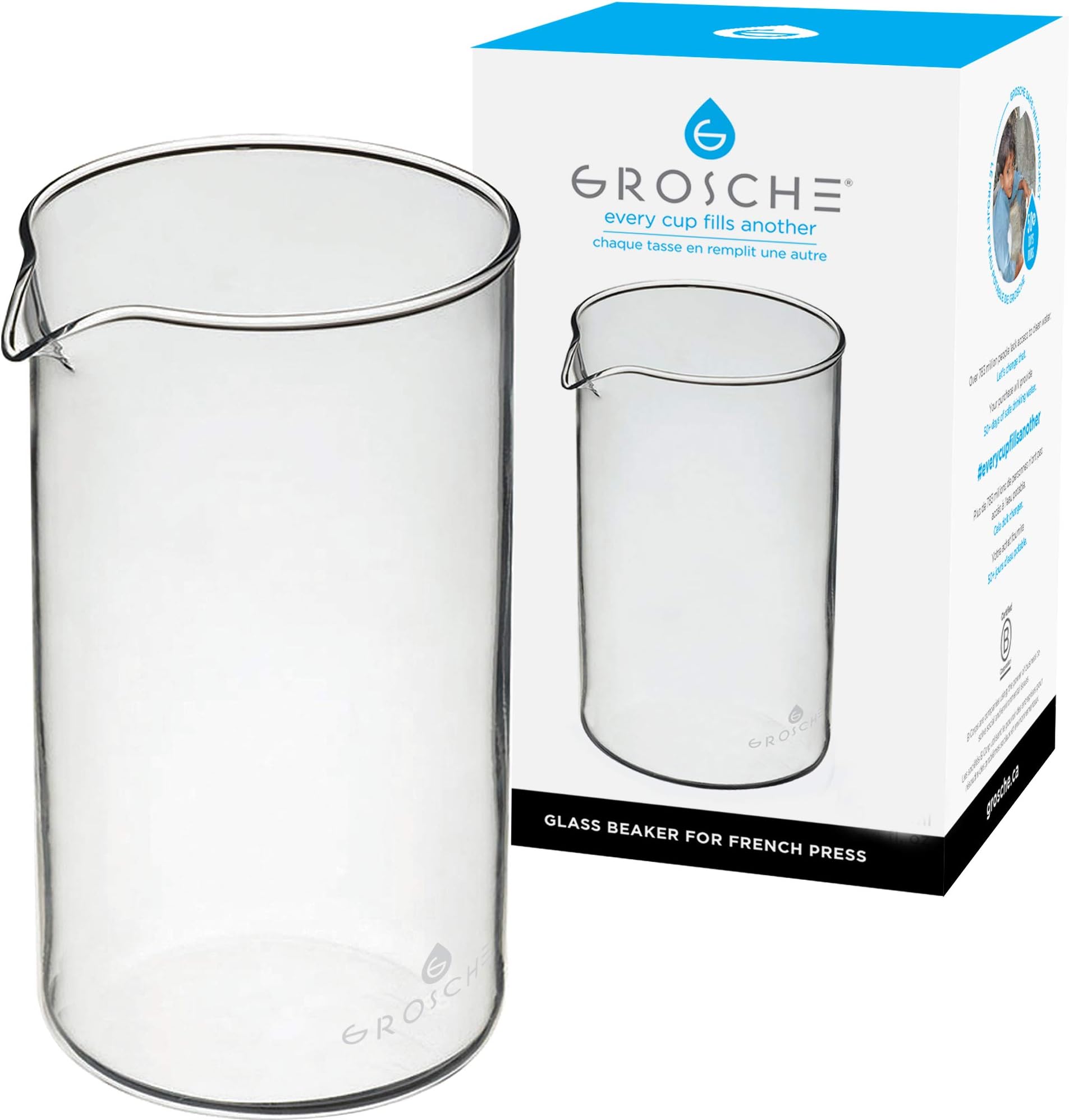 Borosilicate 3.3 Glass Universal Replacement Beaker for French Coffee and Tea Press Makers, 51 fl oz, Large