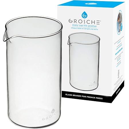 Amazon.com: GROSCHE Vaso de precipitado de repuesto para prensas francesas,  11.8 fl oz/11.8 fl. Oz, borosilicato, vidrio resistente al calor, para  prensas francesas GROSCHE : Hogar y Cocina