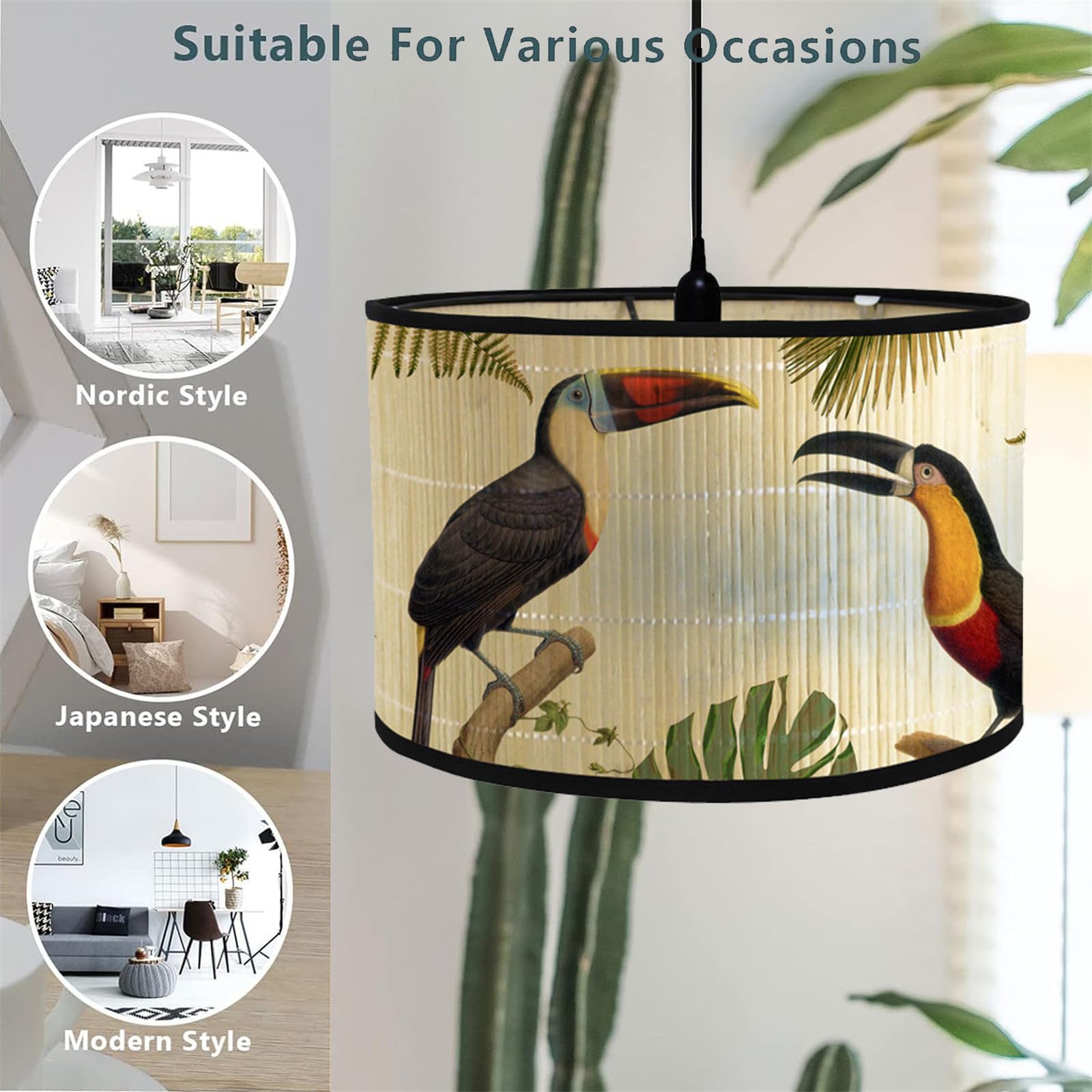 Abat-Jour En Tissu Abat-Jour Tambour En Tissu Abat-Jour Imprimé Abat-Jour Floral En Forme De