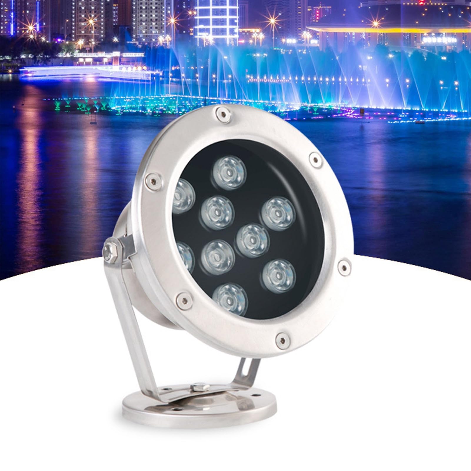 tyfuture LED Underwater Light Rotatable Pool Lights Low Voltage AC12/24V IP68 Waterproof Pond Light for Fish Ponds Waterfall Streams Fountain Decorative Light(Red,15W-AC12V)