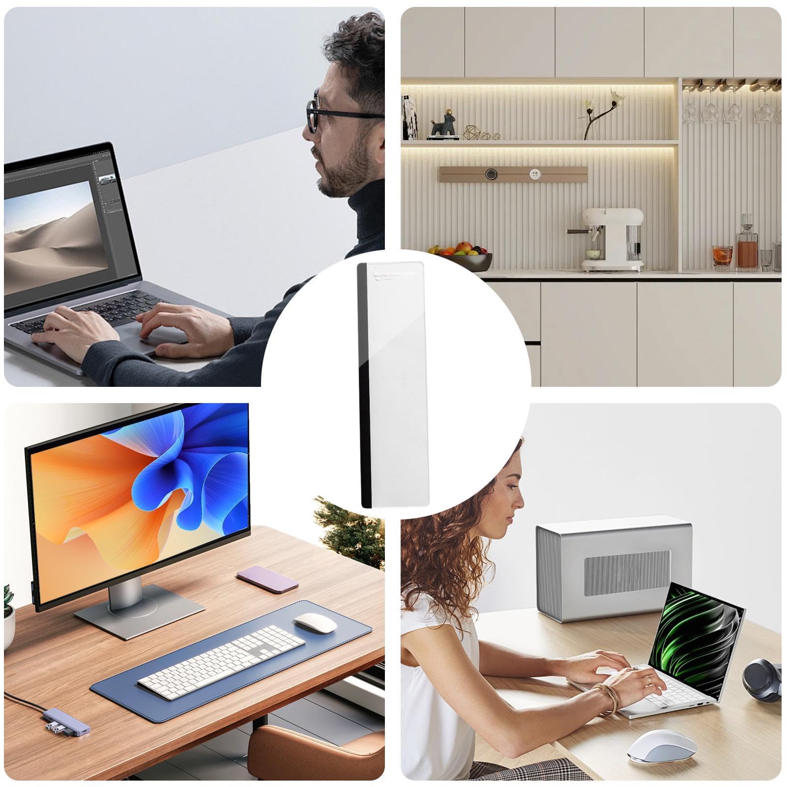 Bacheca Promemoria Per Monitor 2 Pezzi In Acrilico - Porta Note Adesive Per Schermo PC Con Clip E Supporto Telefono - copertina