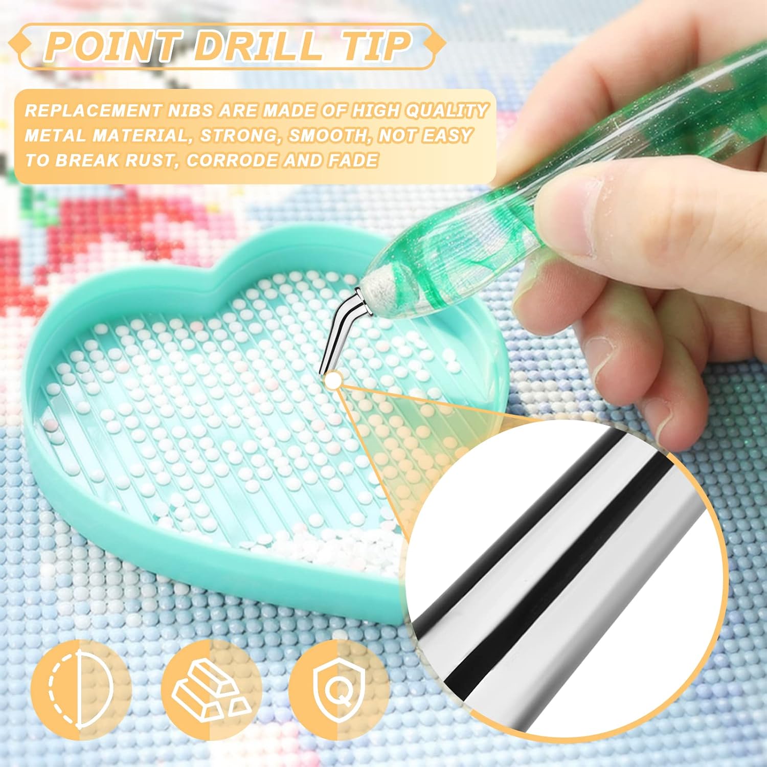 Scoutteemo 13 Pcs Metal Tips for Diamond Painting Pen, Diamond painting