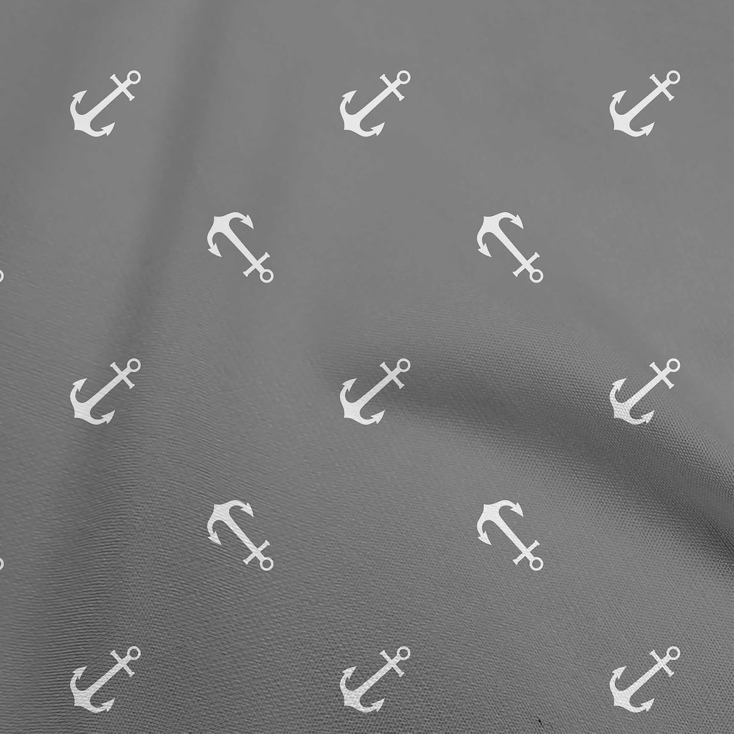 oneOone Cotton Flex Black Fabric Nautical Anchor DIY Clothing Quilting Fabric Print Fabric by Yard 40 Inch Wide