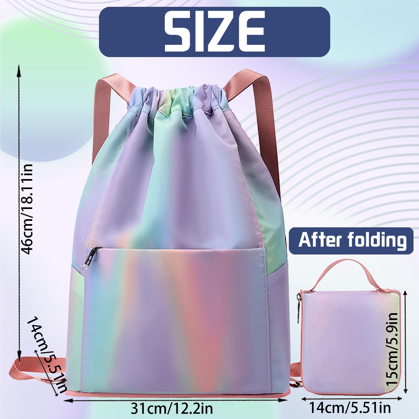 Niños Mochila de Fitness, Mochila Deportiva, Deportiva Impermeable Bolsa de Playa, Bolsa de Deporte, Mochila Cuerdas para Mujer Hombre, para Compras Deporte Viaje
