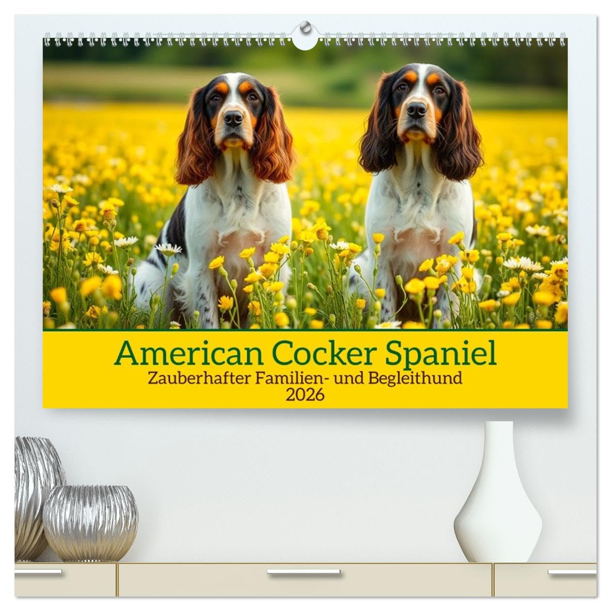American Cocker Spaniel (hochwertiger Premium Wandkalender 2026 DIN A2 quer), Kunstdruck in Hochglanz: Zauberhafter Familien-und Begleithund (CALVENDO Tiere)