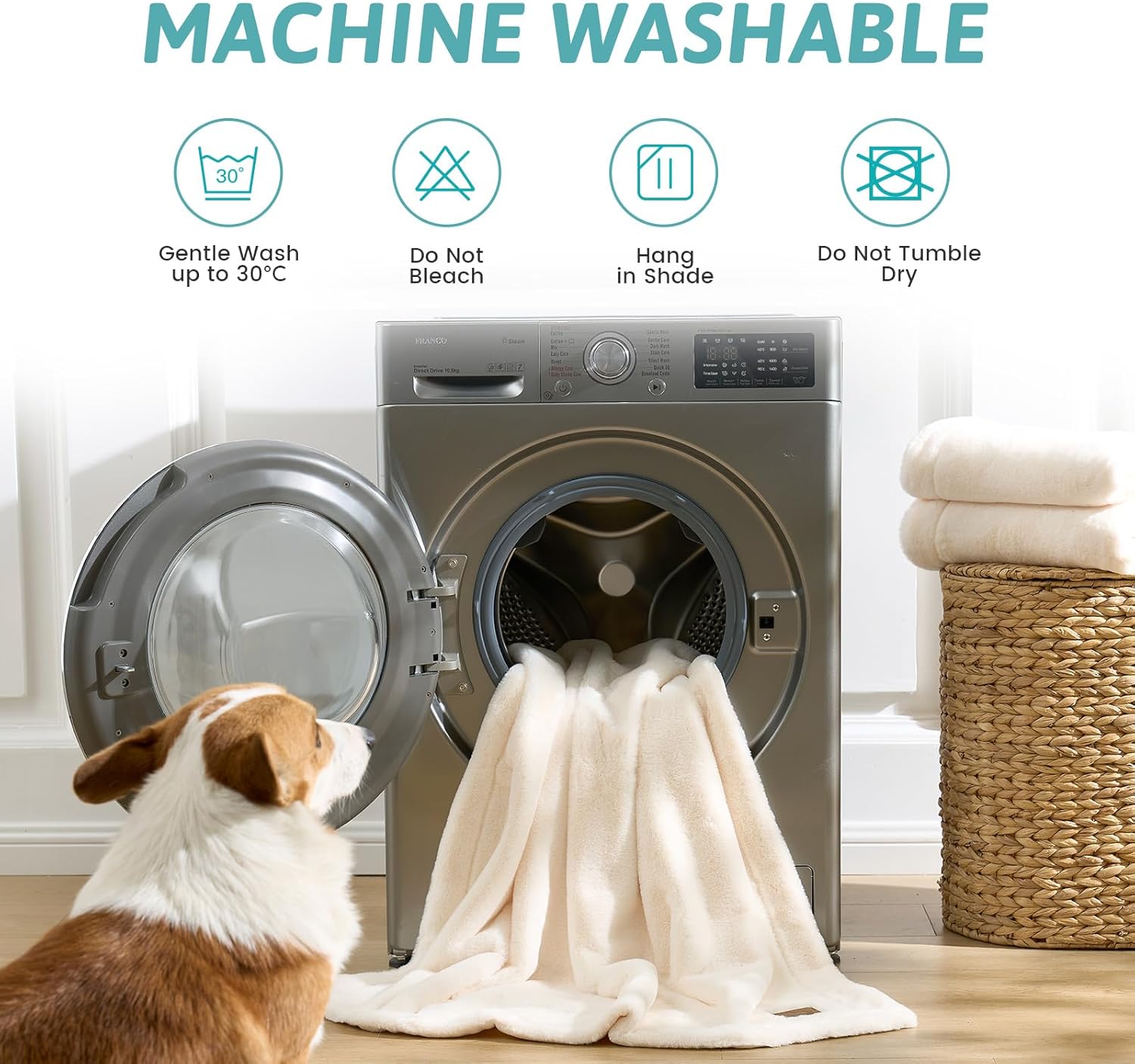 Waterproof Pet Blanket, Ultra Soft Luxury Faux Fur Throw Blanket for Couch, Cozy Warm Plush Blanket for Sofa Bedroom Living Room, Liquid Pee Proof for Large Dog or Cat, 30x40 inch, Cream - Image 7