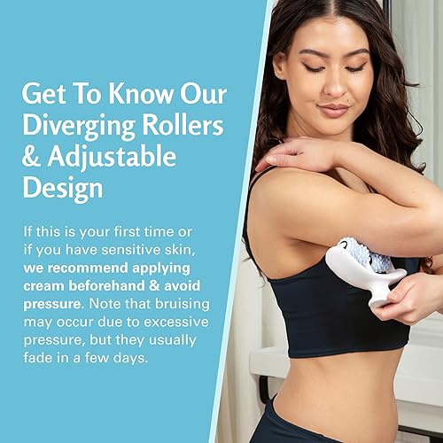 Vista 4 de M3 Naturals Rodillo anticelulítico y masajeador de drenaje linfático Fascia Blaster para piel contorneada y más suave Herramienta para dolores