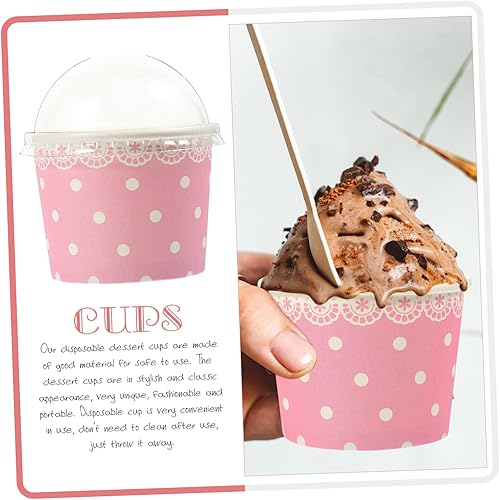 Miniatura 2 de SOLUSTRE 250 tazas de helado, tazas de pudín, tazas de papel para golosinas, tazones de sopa de papel, recipientes desechables para pasteles con
