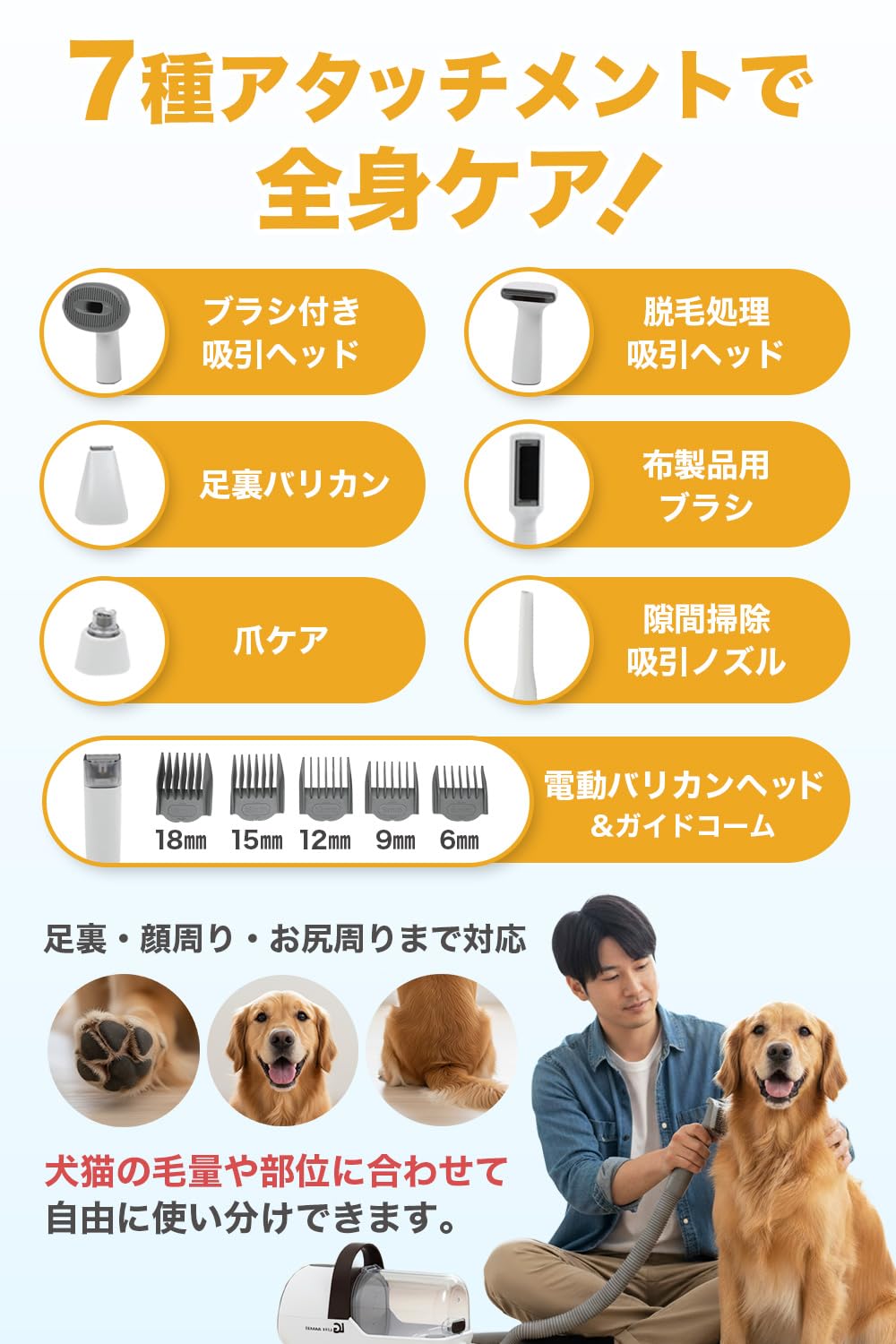 Amazon.co.jp: 【LIFE GARAGE】 ペット用バリカン 掃除機 吸引 2.2L大