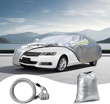 Car Cover for Cadillac ATS 2012-2020 - UV Reflective Sun Shield, Waterproof, Custom Fit, All-Weather Protection, Anti-Scratch Lining