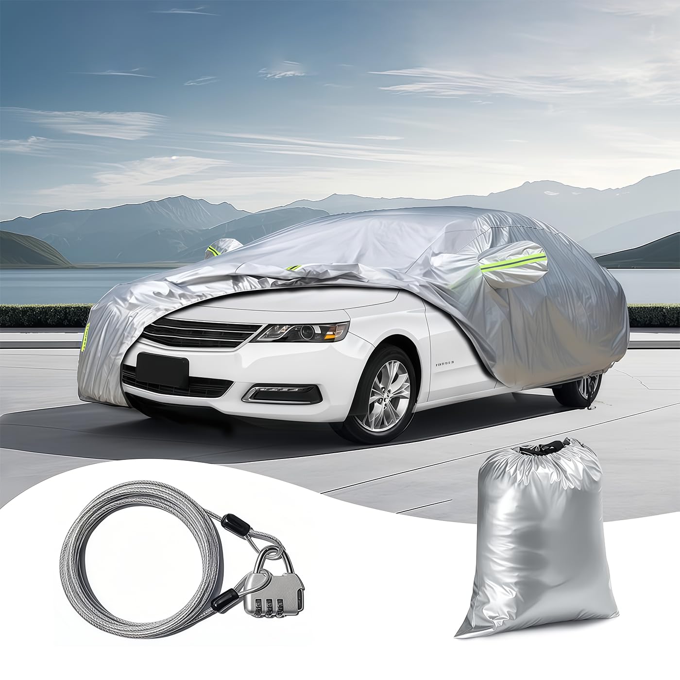 Car Cover for Ford Fusion 2005-2012 - UV Reflective Sun Shield, Waterproof, Custom Fit, All-Weather Protection, Anti-Scratch Lining