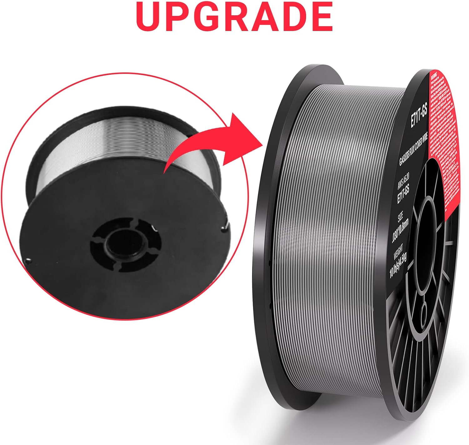 0.030 Flux core Welding Wire, 1 Spools E71T-GS 10lbs(4.5kg) Low Splatter gasless Carbon Steel Mig Welding Wire Compatible