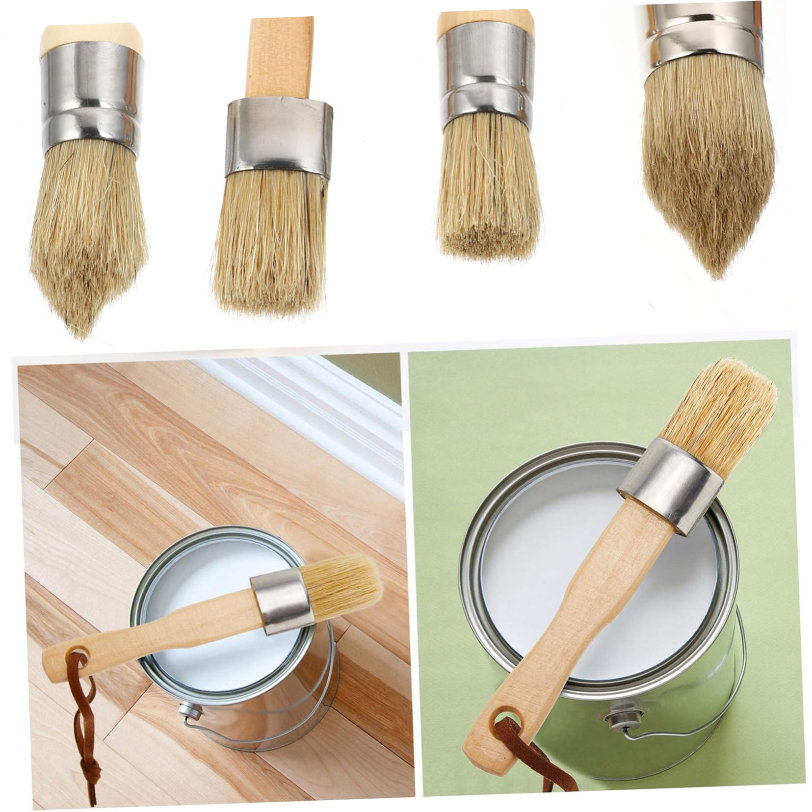 DOITOOL Pennello Per Vernice Acrilica Manico in Legno Setole Morbide e Resistente Per Lavori Di Bricolage Tintura e Pulizia in Casa e Ufficio