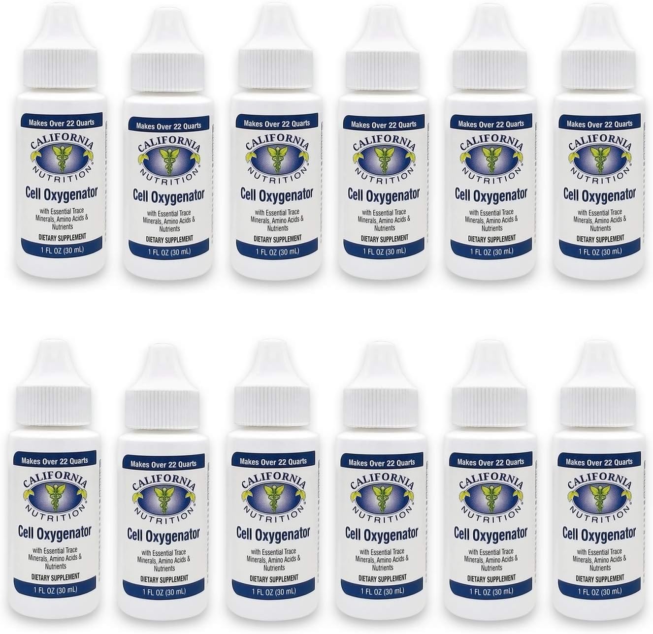 Cell Oxygenator 1 Fl Oz Bottle (Pack of 12), Cell Food Concentrate Liquid Oxygen Water Drops, Nutritional Dietary Supplement, Suport Immune System, Amino Acids & Trace Minerals