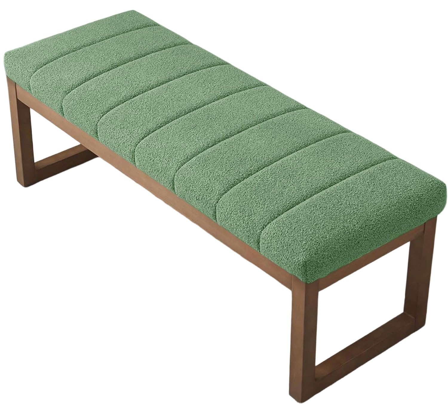 uyeoco Indoor/Outdoor Bench Cushion – 120cm/150cm/100cm/90cm x 40cm/35cm/30cm/25cm – Non-Slip Seat Pad for Bay Windows, Garden Patio, Long Chairs, Swings & Porch Furniture(matcha green,40x145x5cm)