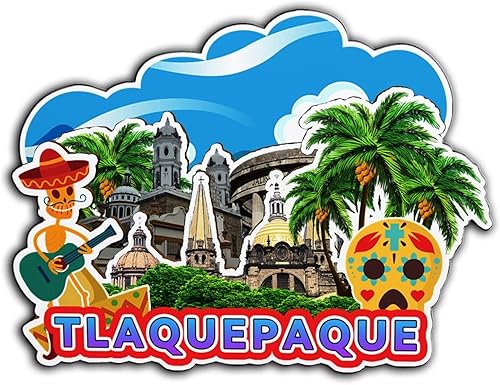 Tlaquepaque - Imán de México para nevera, de madera, 3D, monumentos de viaje, coleccionables, recuerdos, decoración hecha a mano -2099