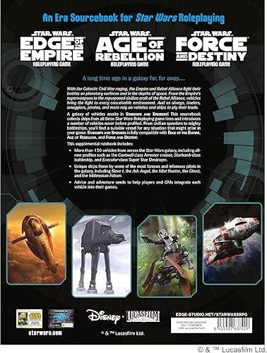 Miniatura 4 de Star Wars Age of Rebellion Starships and Speeders SOURCEBOOK | Roleplaying Game | Strategy Game for Adults and Kids | Ages 10+ | 2-8 Players |