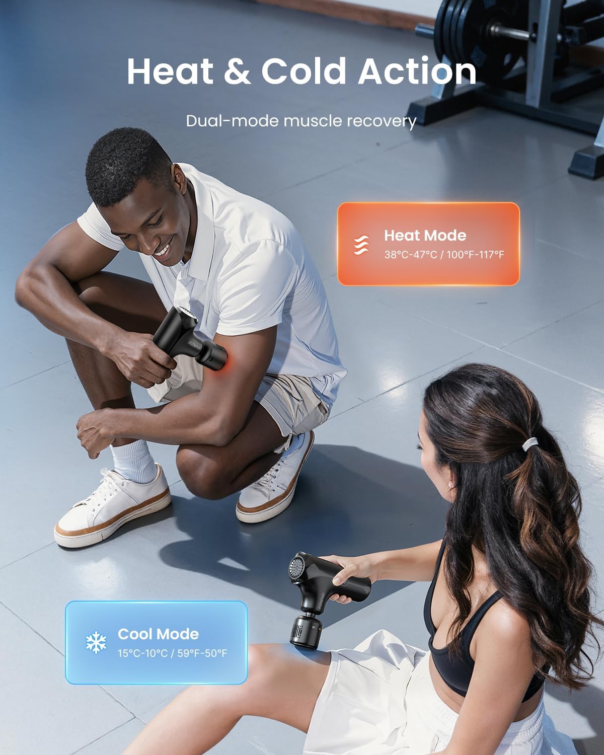 RENPHO Mini Thermacool Massage Gun with Heat and Cold, Professional Pocket-Sized Percussion Massager, FSA Eligible HSA, Portable Deep Tissue Massager, Quiet Operation with Travel Carry Bag - Image 2