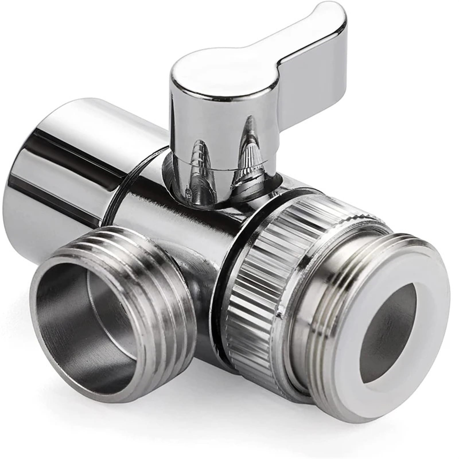 Adaptateur de robinet de cuisine et déviateur d'évier en métal chrome
