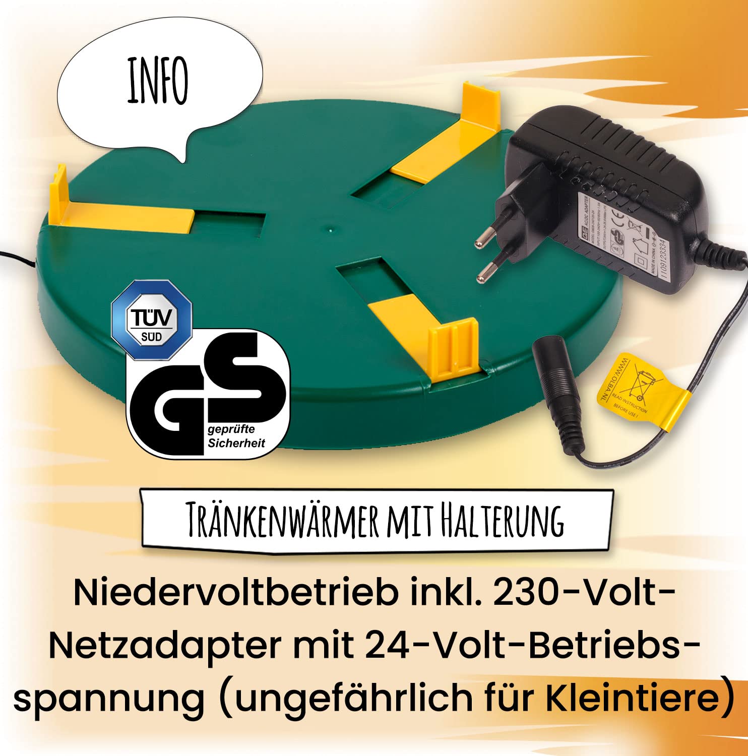 Eivolution Tränkenwärmer 30 Cm – Mit Halterung, 24V Niedervolt, Für Hühner- Und Wachteltränken Eivolution Tränkenwärmer 30 Cm – Mit Halterung, 24V Niedervolt, Für Hühner- Und Wachteltränken