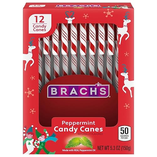 Brachs - Bastones de caramelo de menta  Bastones de caramelo de Navidad envueltos individualmente  Caramelos clásicos navideños  Caramelos de disponible en Yaxa Venezuela