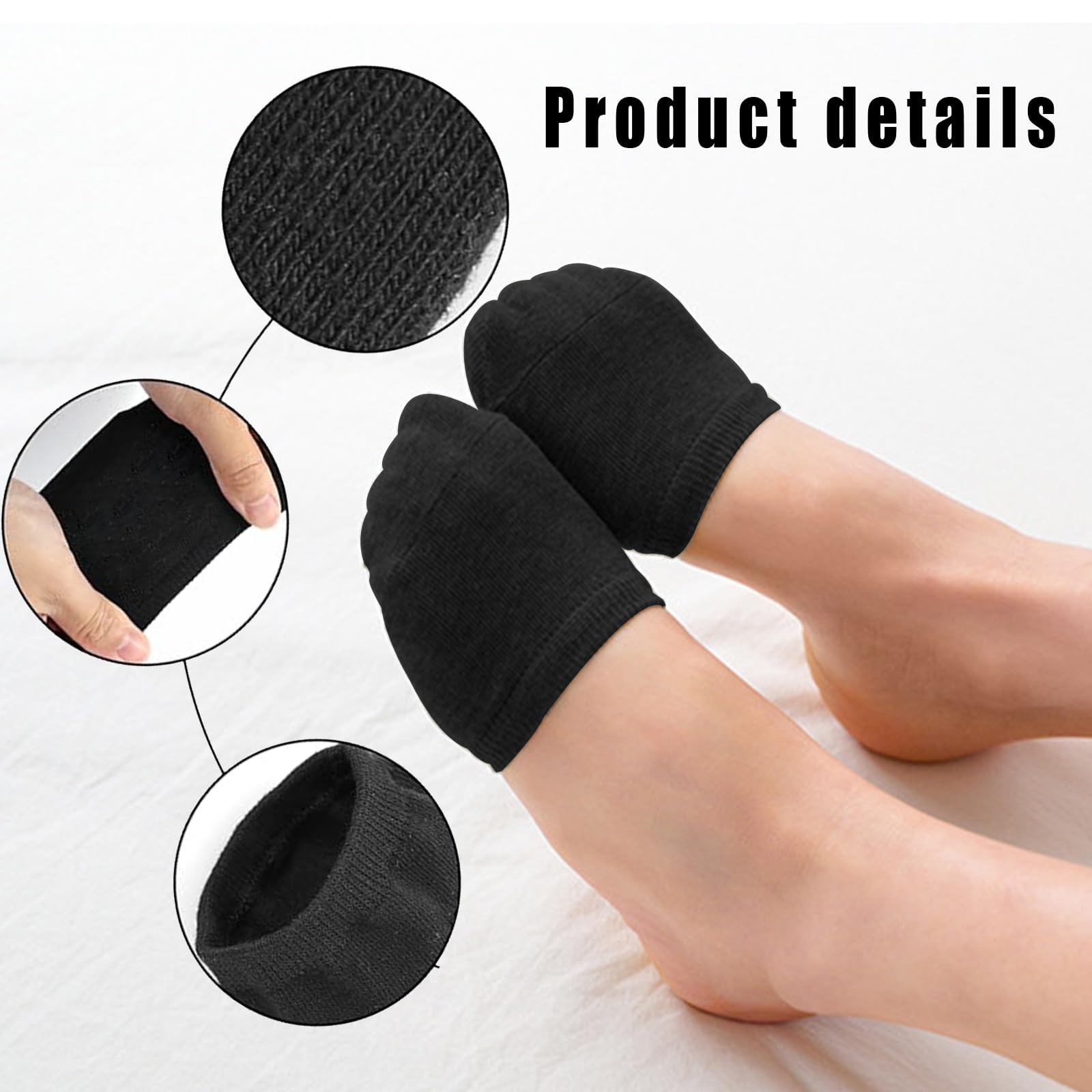 DERJDISF 8 Paires Demi-Chaussettes Invisibles En Coton - Noires Et Blanches Antidérapantes Pour Femmes