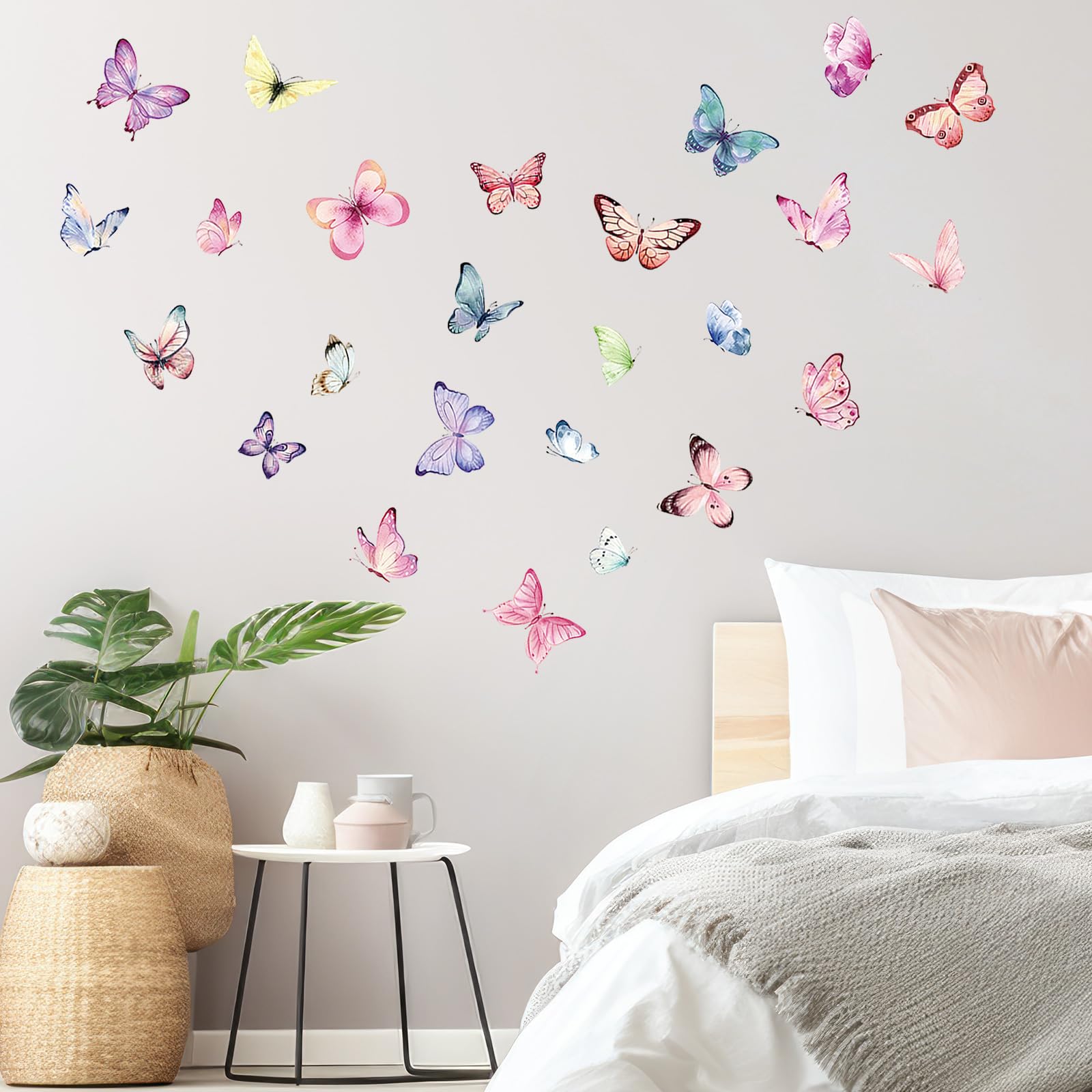 milaosk 150 Piezas Pegatinas de Pared Mariposas Decorativas Vinilos de Pared Infantiles Autoadhesivas Murales Adhesivos Artísticos para Habitación de Niña Dormitorio Sala de Estar