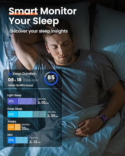 Miniatura 6 de RUXINGX Smart Watch for Women Men Smartwatch with SpO2 Sleep Track & Heart Rate Monitor, Bluetooth Calling for iPhone Android, 30-Day Long Battery,