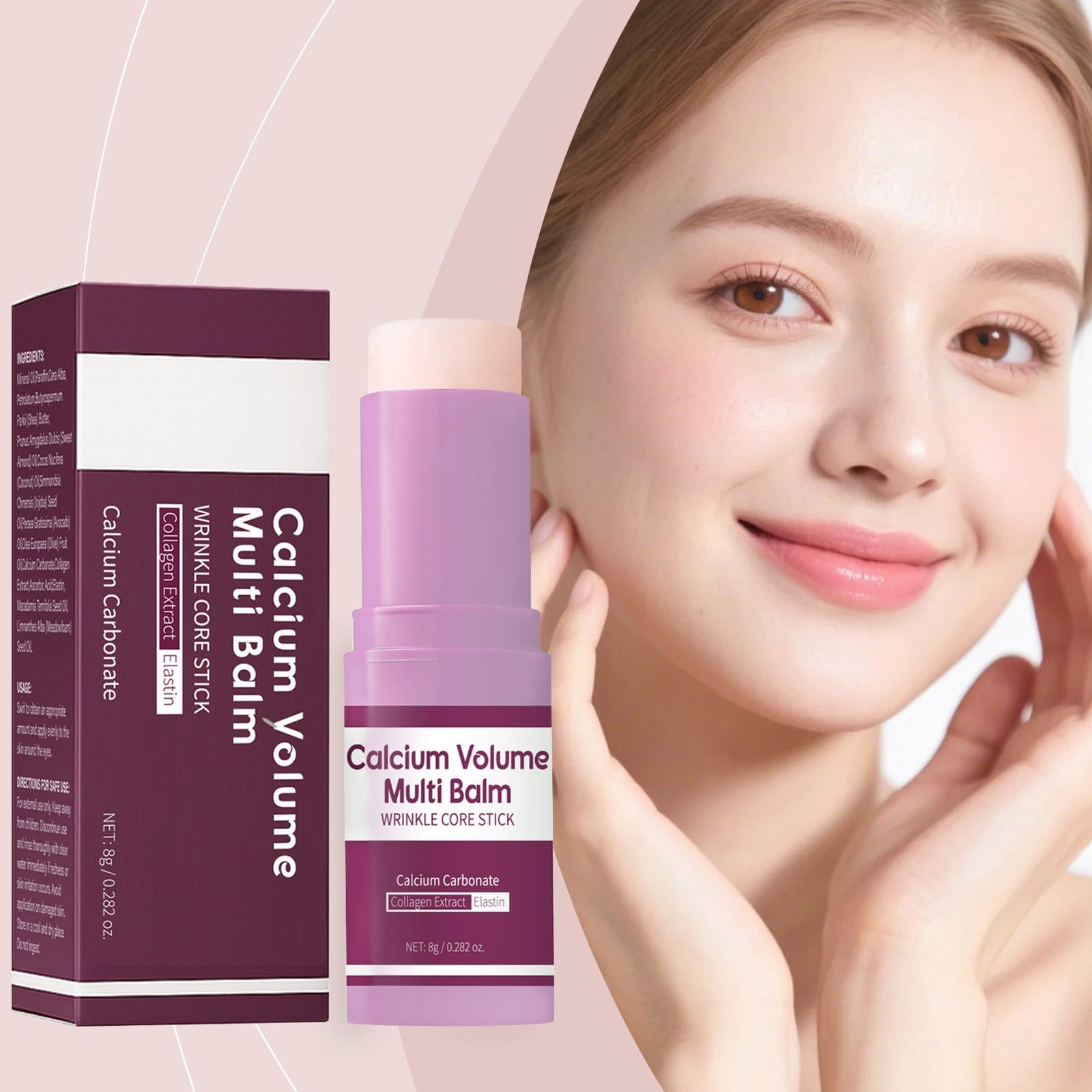 Calcium Multi Balm, przeciwstarzeniowy i ujędrniający koreański sztyft do pielęgnacji skóry, sztyft przeciwzmarszczkowy zwiększający objętość, zmniejsza cienie pod oczami, napina skórę, przeciwdziała