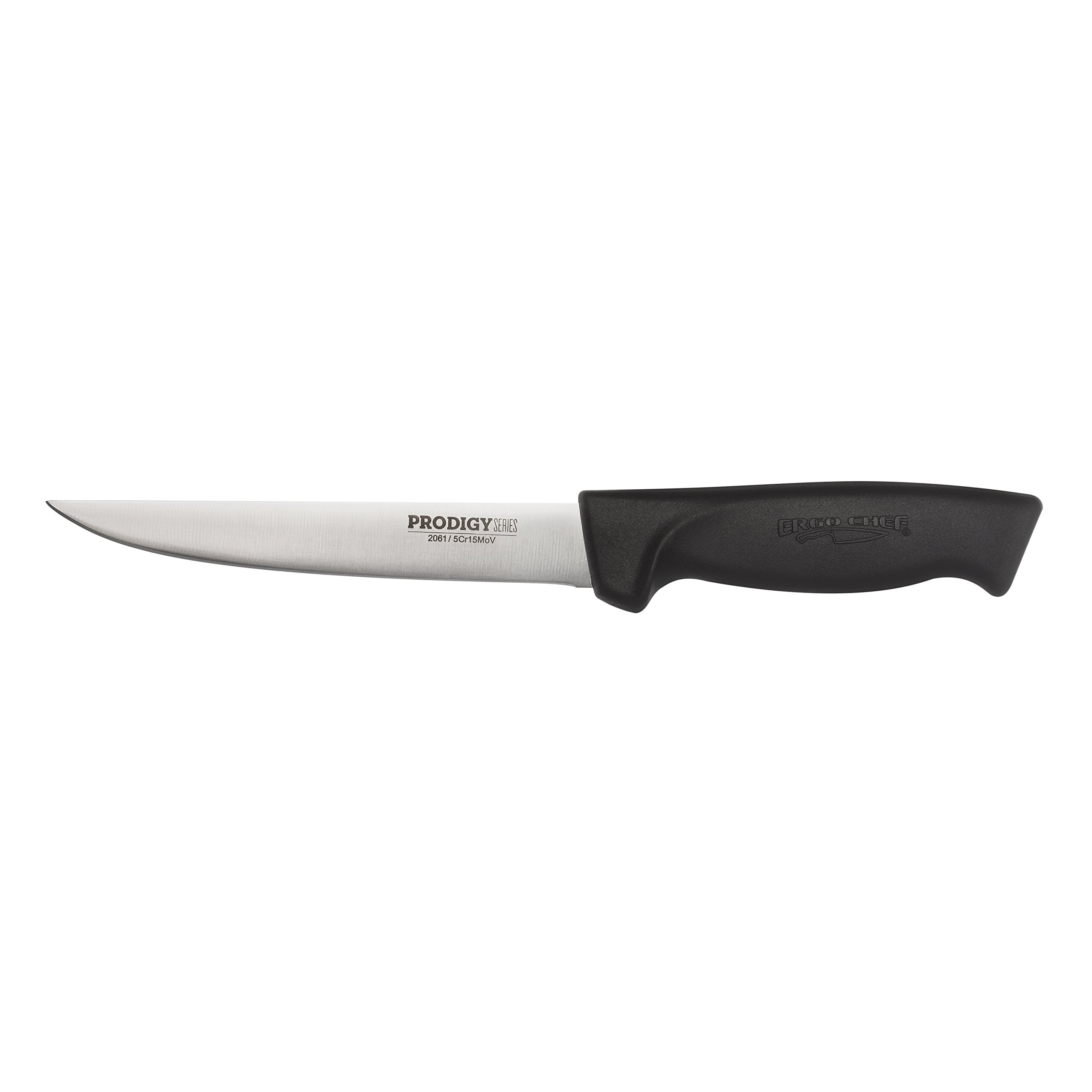 Ergo Chef Prodigy Series 6-Inch Wide Boning Knife - High Carbon Stainless Steel Semi-Stiff Blade with Ergonomic Non-Slip Handle for Precise Meat Deboning