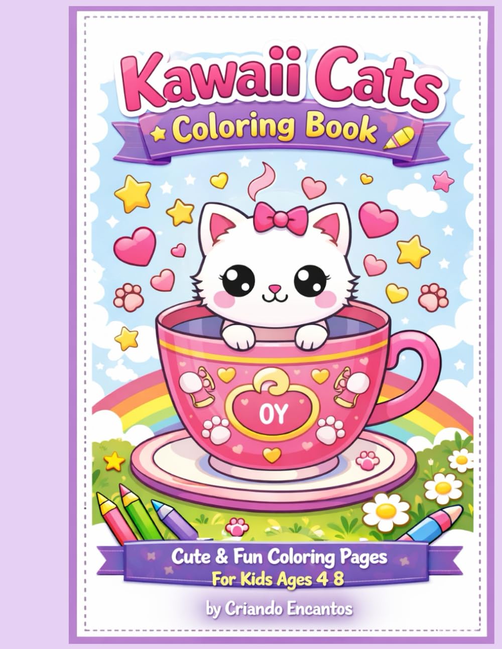 Kawaii Cats Coloring Book for Kids: 28 Cute Kittens to Color + 4 Fun Scenes to Decorate | Ages 4–8