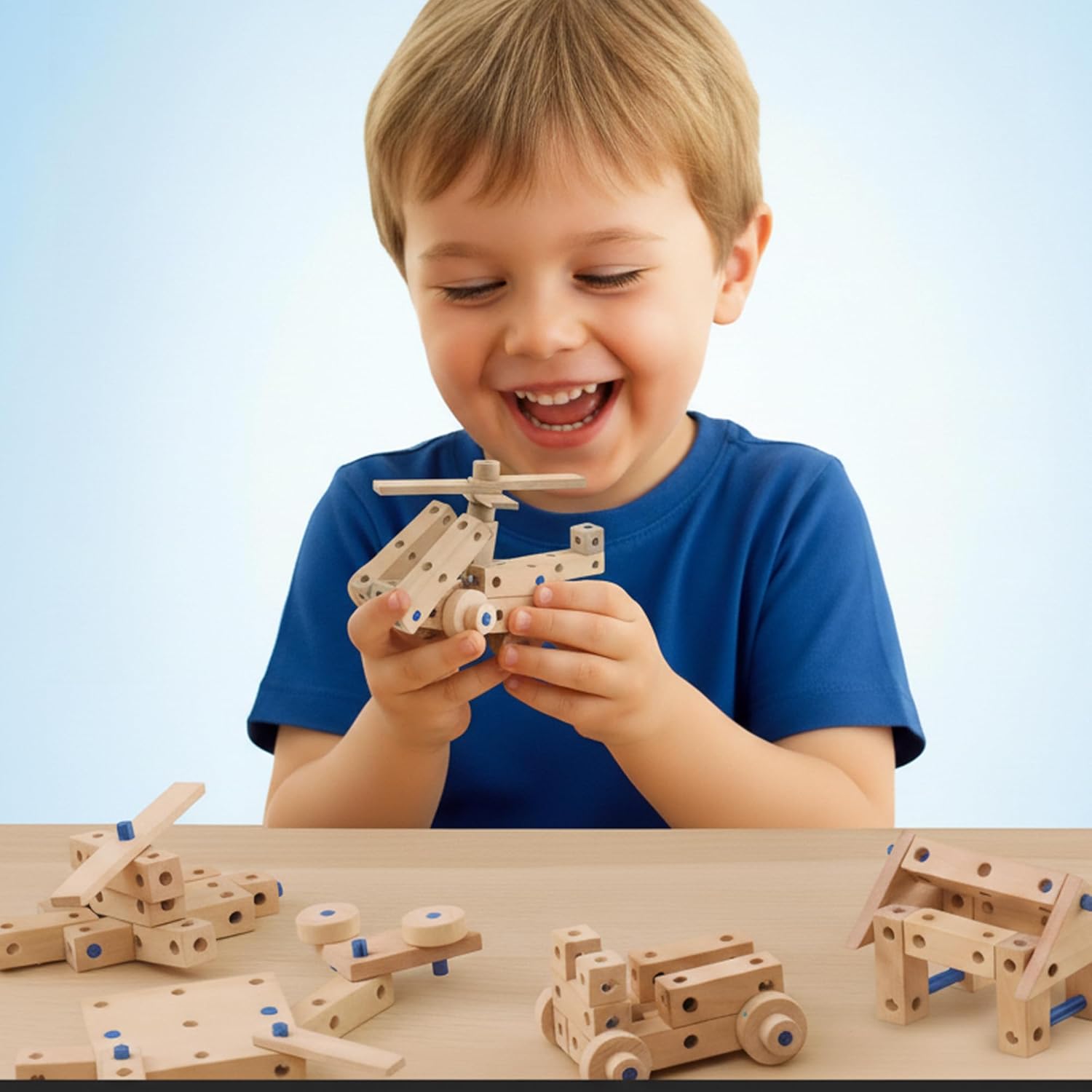 Ses Creative -Brix Junior-Creations-Jump Package-Modular Design That Evolves with the Child-Gift Idea-46 Wooden Pieces-3+