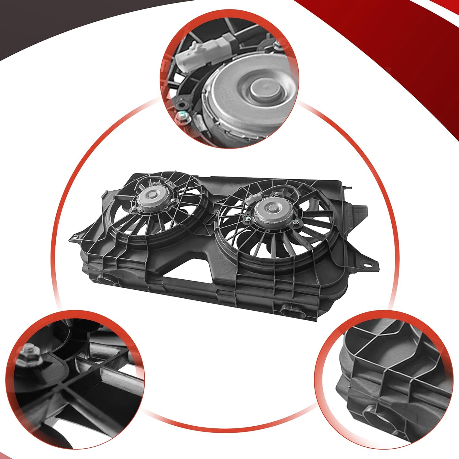 Partsflow Engine Cooling Fan Assembly For 2005-2007 Chrysler Town & Country For 2005-2008 Chrysler Voyager For 2005-2007 Dodge Caravan For 2005-2007 Dodge Grand Caravan 620-042