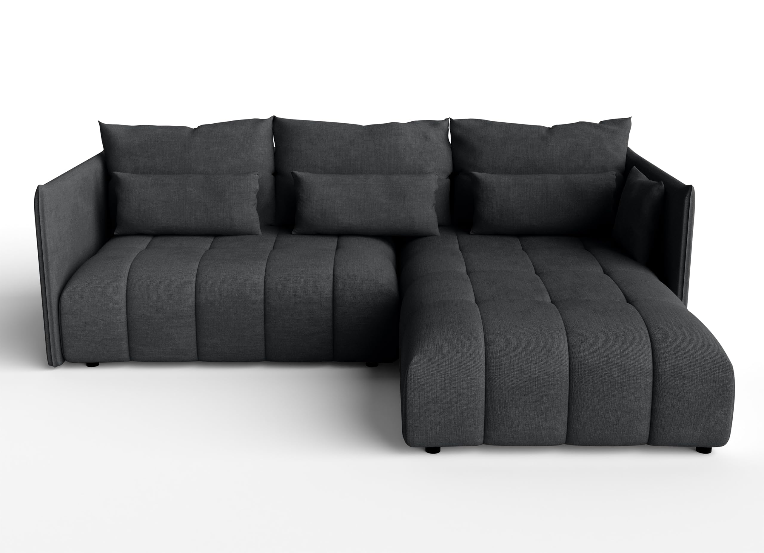 Eckcouch Grau Ecksofa mit Schlaffunktion Bettkasten Cosmova