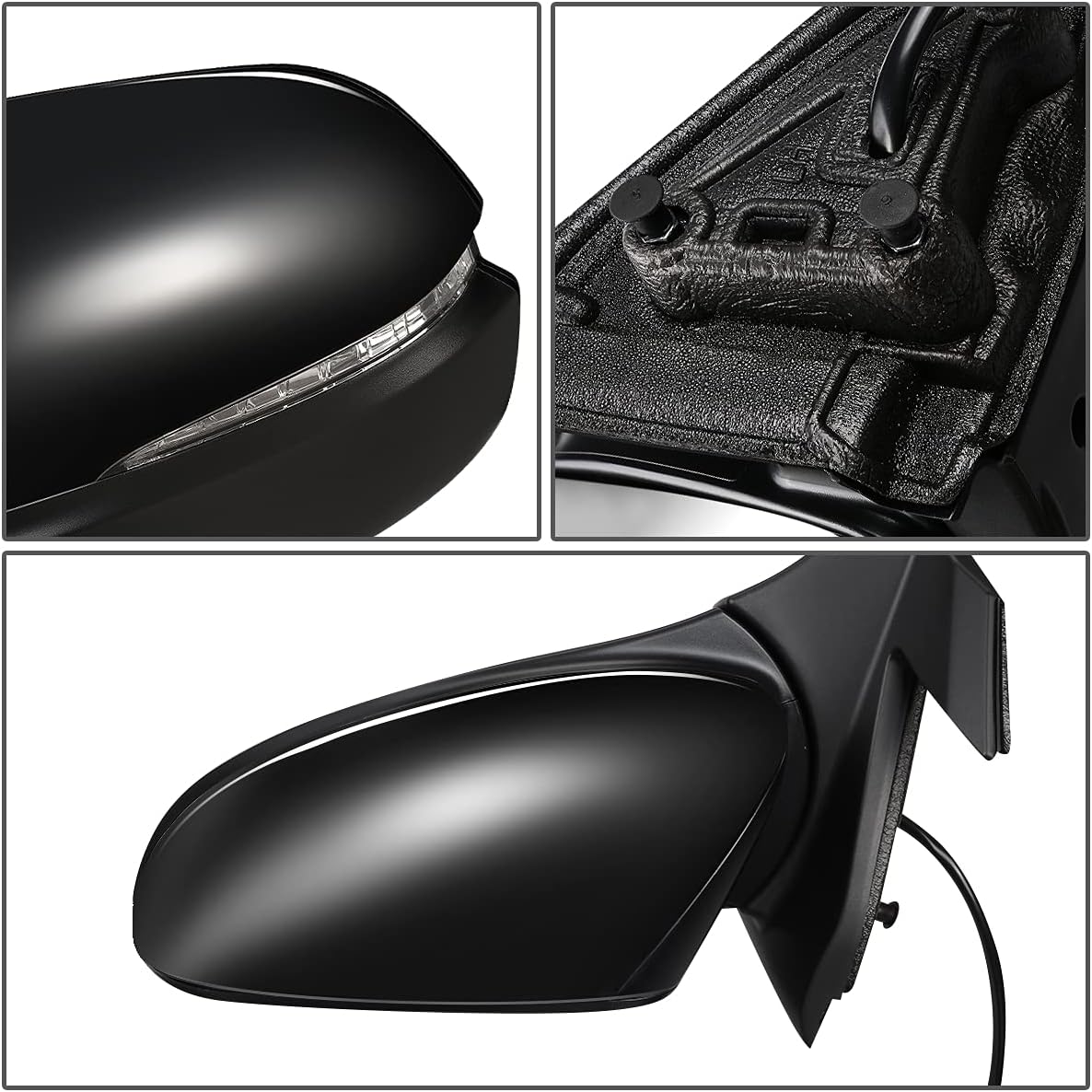DNA Motoring OEM-MR-HO1320334 Heated Powered Adjustment Left Driver Side Door View Mirror w/Turn Signal Compatible with 2019-2022 Pilot