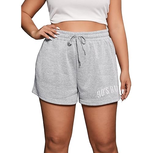 SOLY HUX Women's Casual Elastic Shorts Running High Waisted Color Block Sweat Shorts with Pockets
