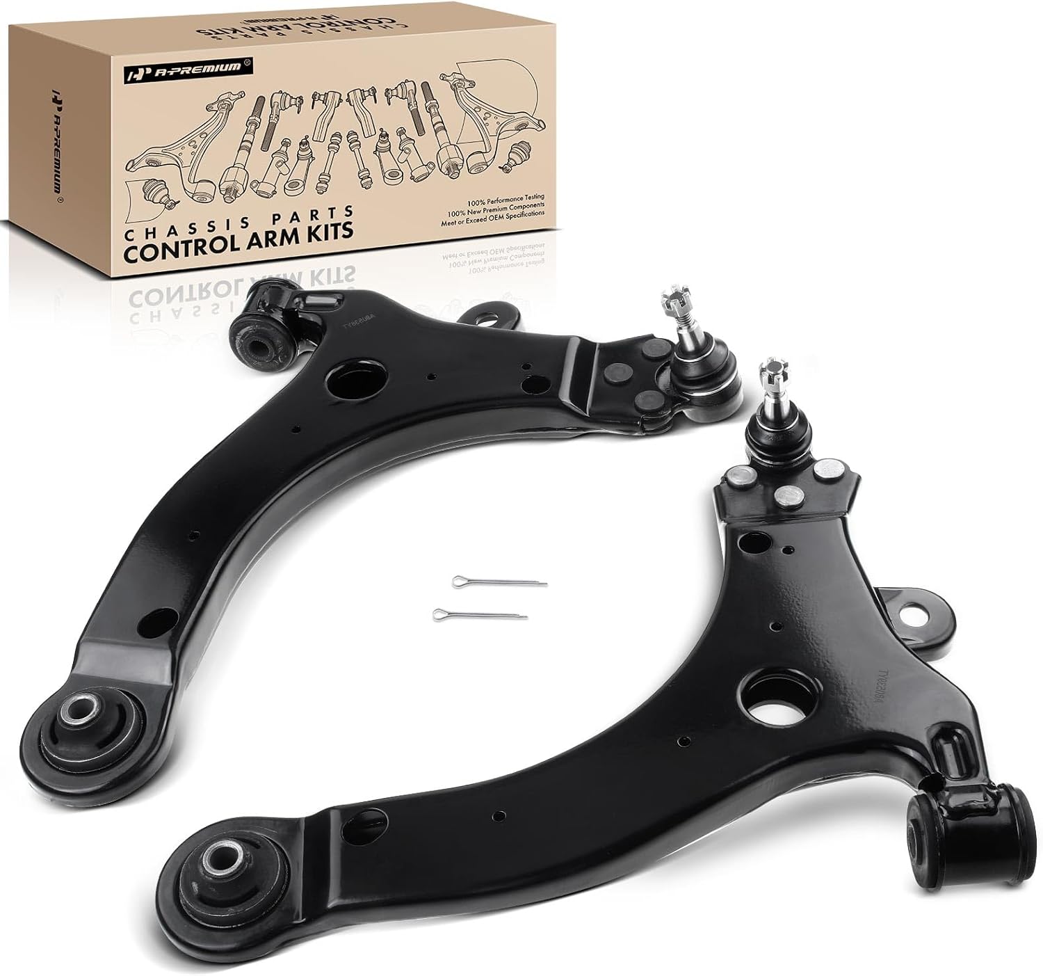 A-Premium 2 x Front Lower Control Arm, with Ball Joint & Bushing, Compatible with Chevrolet Buick Oldsmobile Pontiac Saturn - 1997-2013 - Impala Uplander Venture Regal Century Intrigue Montana Relay