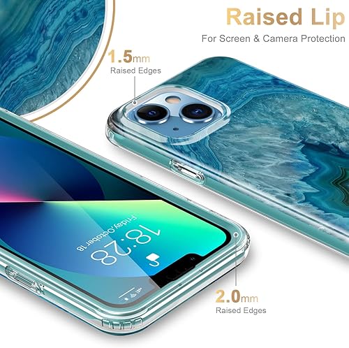 Miniatura 5 de ESDOT - Funda protectora para iPhone 13 de 6.1 pulgadas con protector de pantalla integrado, protección de grado militar con diseños modernos para