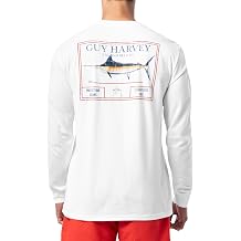 Guy Harvey Mens Long Sleeve Lightweight Cotton Fishing Graphic T-Shirt