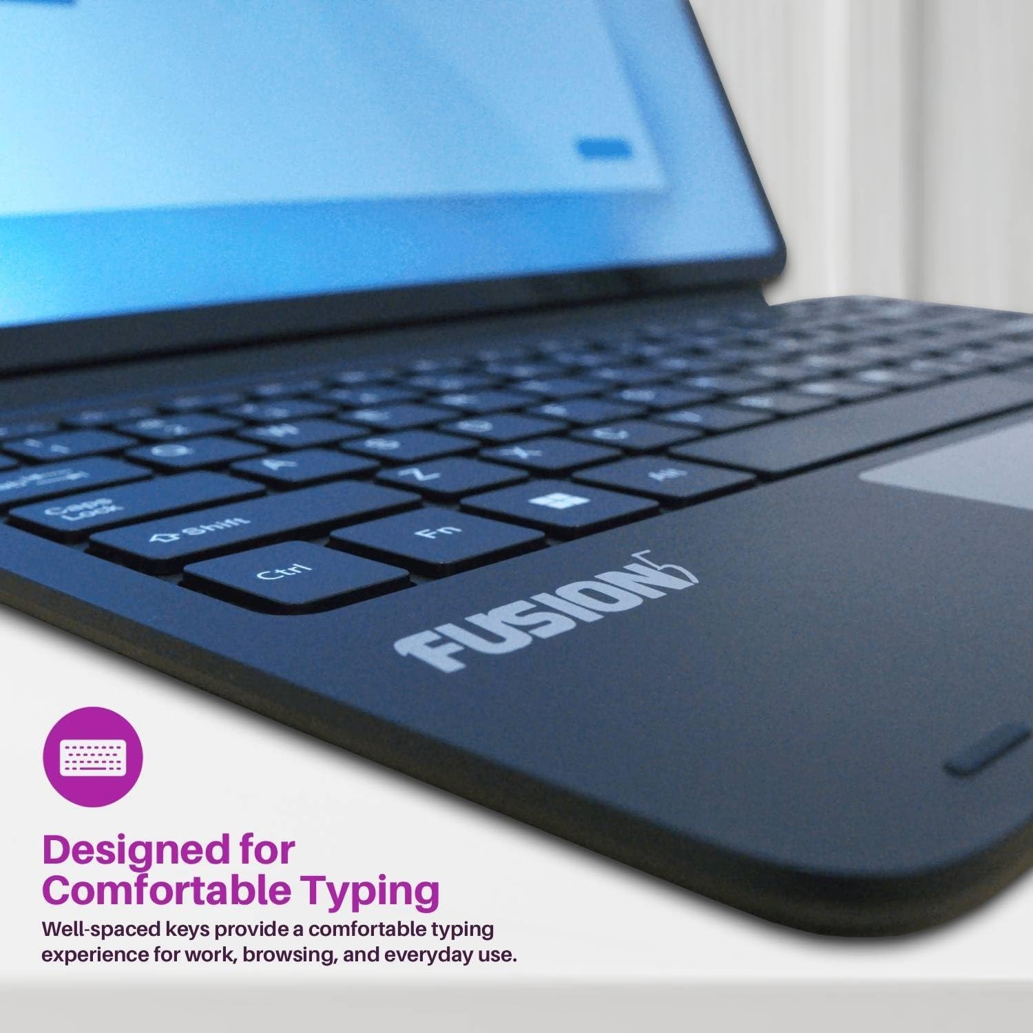 Fusion5 Helios 12.1" Tablet Docking Keyboard Case - Magnetic Detachable POGO Pin Keyboard with Precise Touchpad - 2 in 1 Laptop Tablet Cover with Adjustable Kickstand - Silent & Comfortable Typing