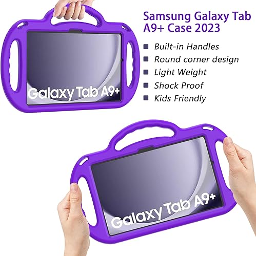 Miniatura 7 de LTROP Funda para Samsung Galaxy Tab A9 Plus 2023 de 11 pulgadas (modelo SM-X210X216X218) con asa de correa para el hombro y soporte, funda a prueba