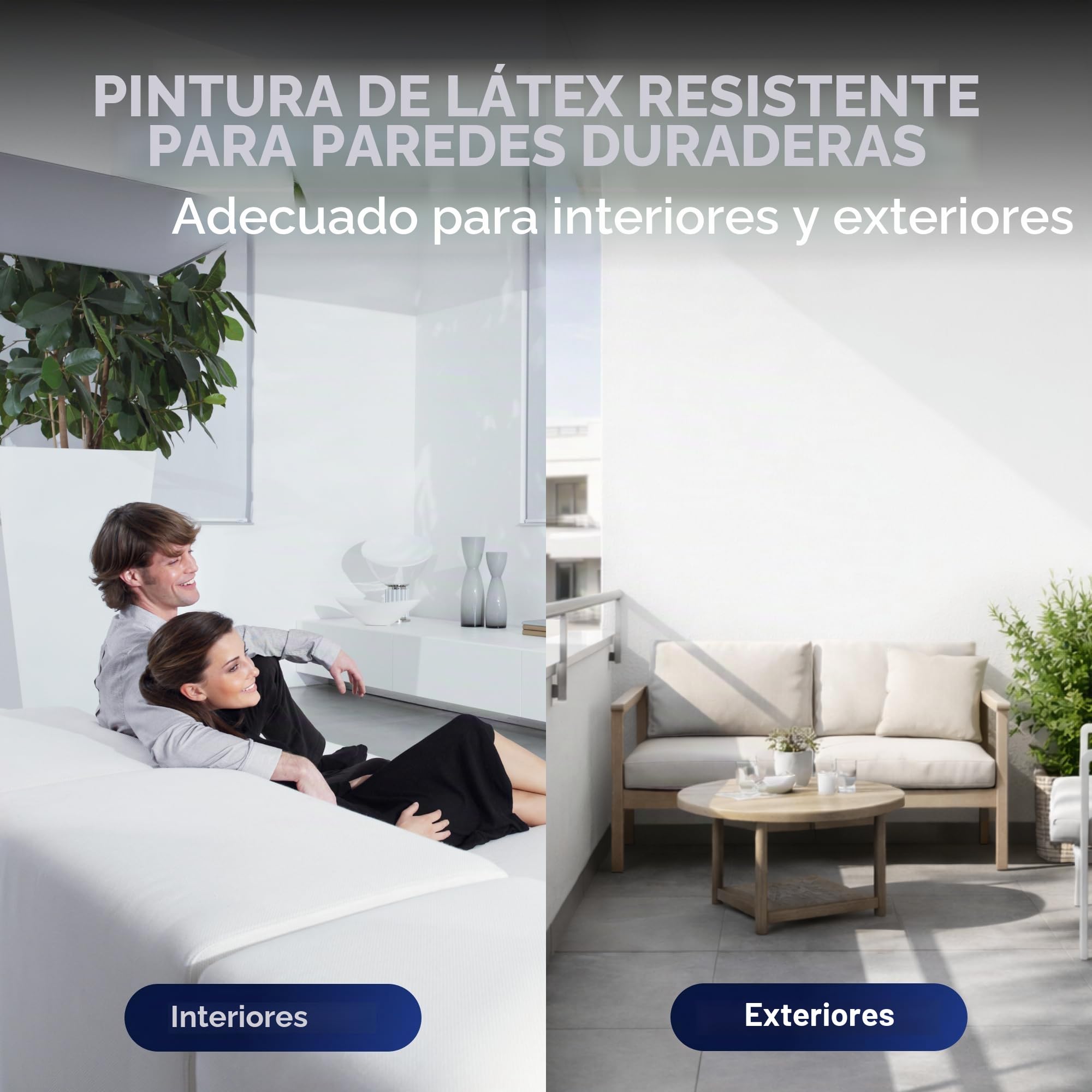 Plid® Pintura de látex blanco satinado [10L] – Pintura lavable para interior de cocina y baño – Pintura de látex lavable fácil de limpiar y no barro – lavable no llena