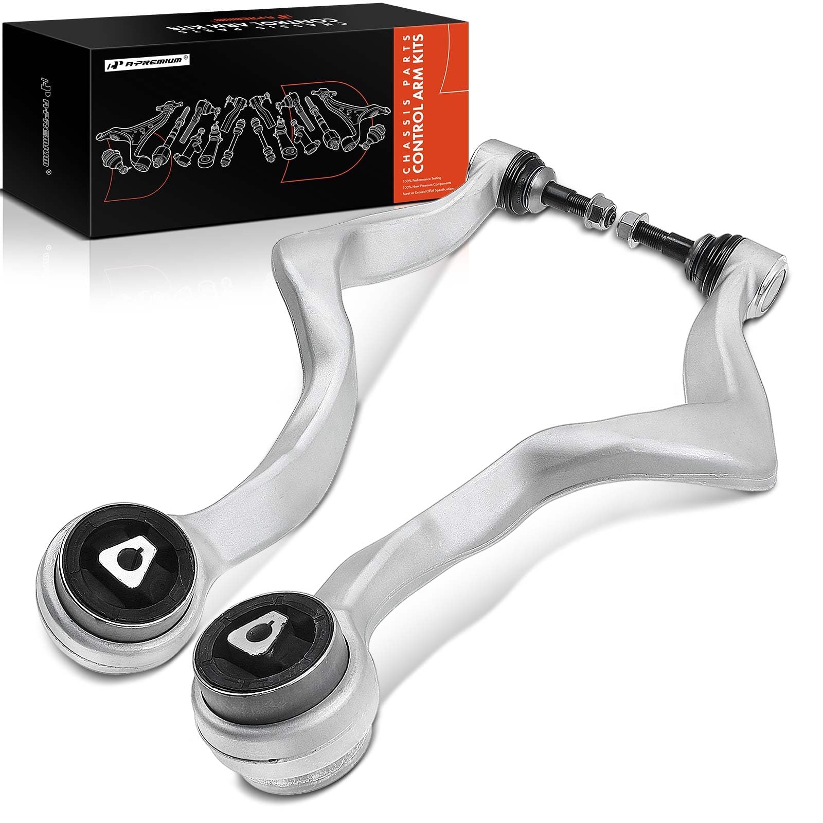 A-Premium Front Left Rearward Lower Control Arm, with Ball Joint & Bushing, Compatible with BMW - 2010-2017 - 535i GT, 550i GT, 740i, 750i, 740Li