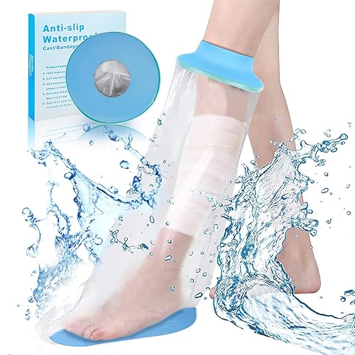 SUPERNIGHT Funda impermeable para piernas para ducha y baño, protector de fundición para piernas de ducha para adultos, para heridas de piernas,
