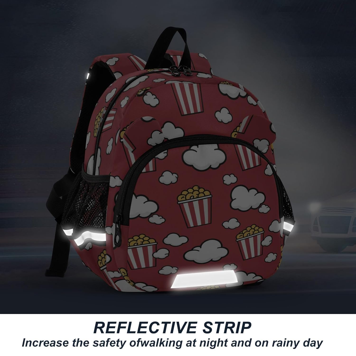 Popcorn Cloud Red Pattern Toddler Harness Backpack for Boys Girls 3-6 Years Kids Backpack with Anti Lost Safety Leash Child Leash Backpack for Travel Walking Preschool