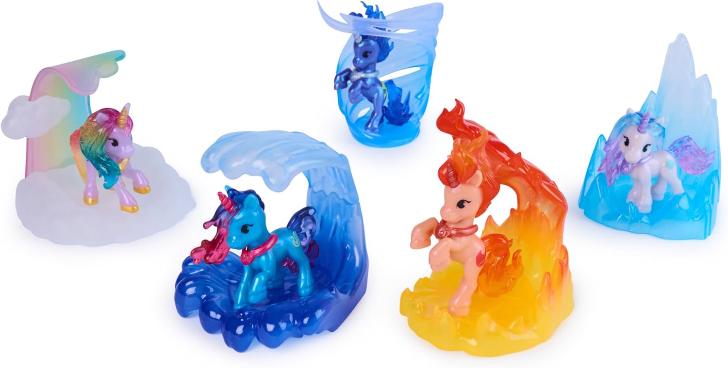 Unicorn Academy, Magic Gemstone Unicorns Collectibles Pack, Easter Gifts Idea, Includes 5 Unicorn Toy Figures & Display Bases for Ages 4 and up - Image 2