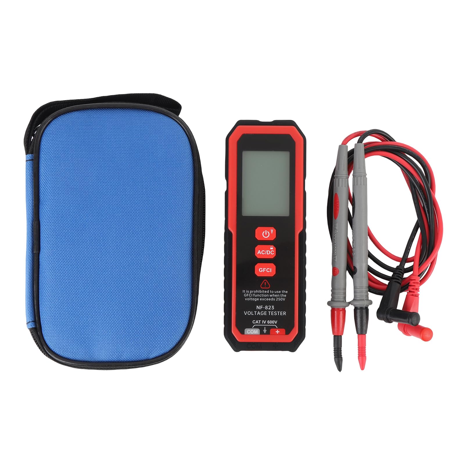 Tissting Rilevatore Digitale di Tensione AC DC con Display LED e Alta Precisione - Strumento Portatile per Manutenzione Elettrica e Ingegneria (15.5cm/6.10in)
