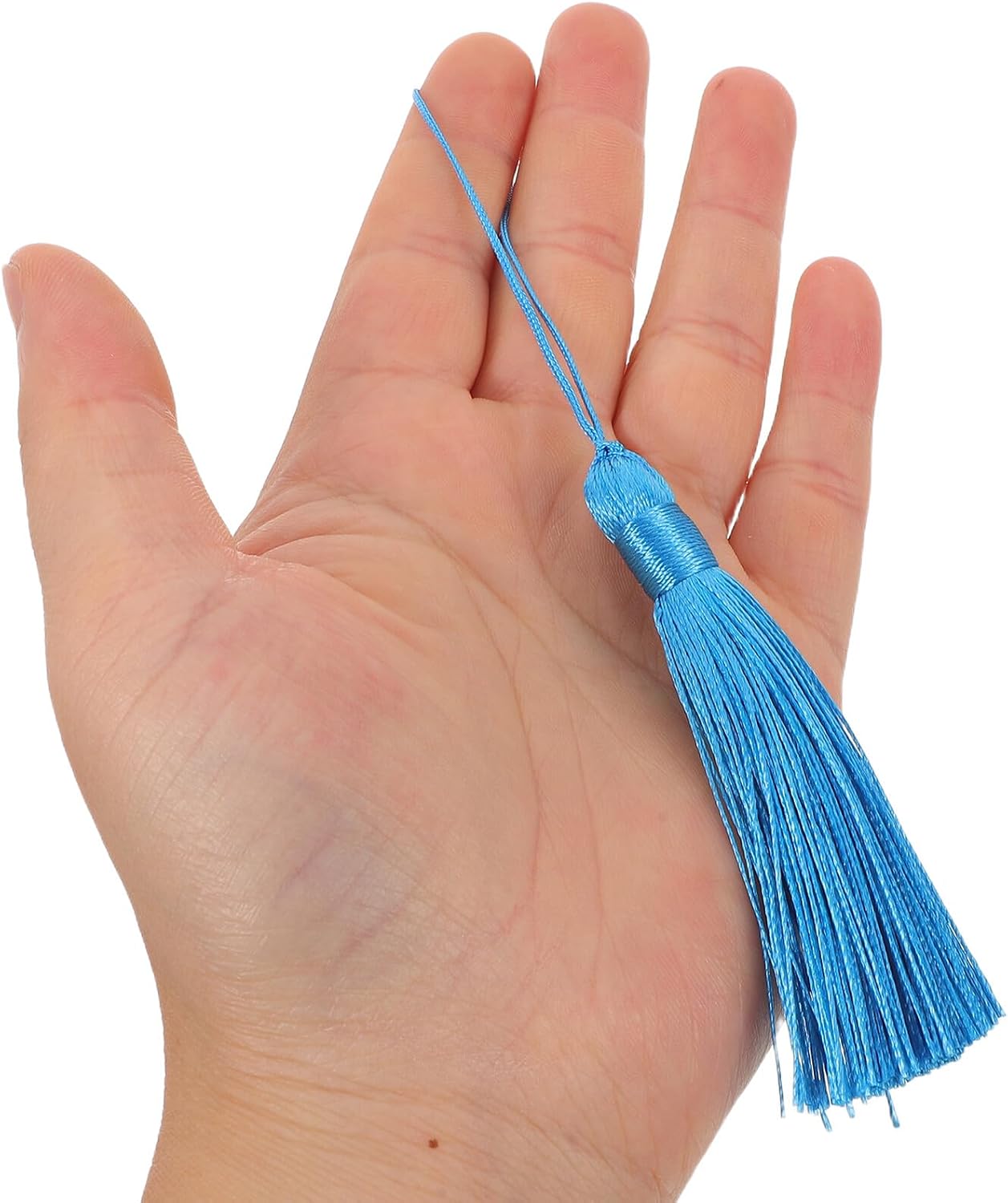 Housoutil 50pcs DIY Jewelry Tassel Fringe with Cord Loop for Earring Making and Keychain Craft Supplies Tassels for Handmade Bookmarks and Sewing Decorations Random Color