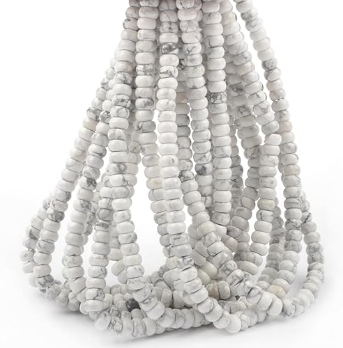 Vista 46 de ICAI Beads 5x8mm Cuentas Espaciadoras Rondelle Naturales Sueltas para Hacer Joyas Manualidades DIY Diseño 1 Hebra 15" APPR (Jade Blanco)